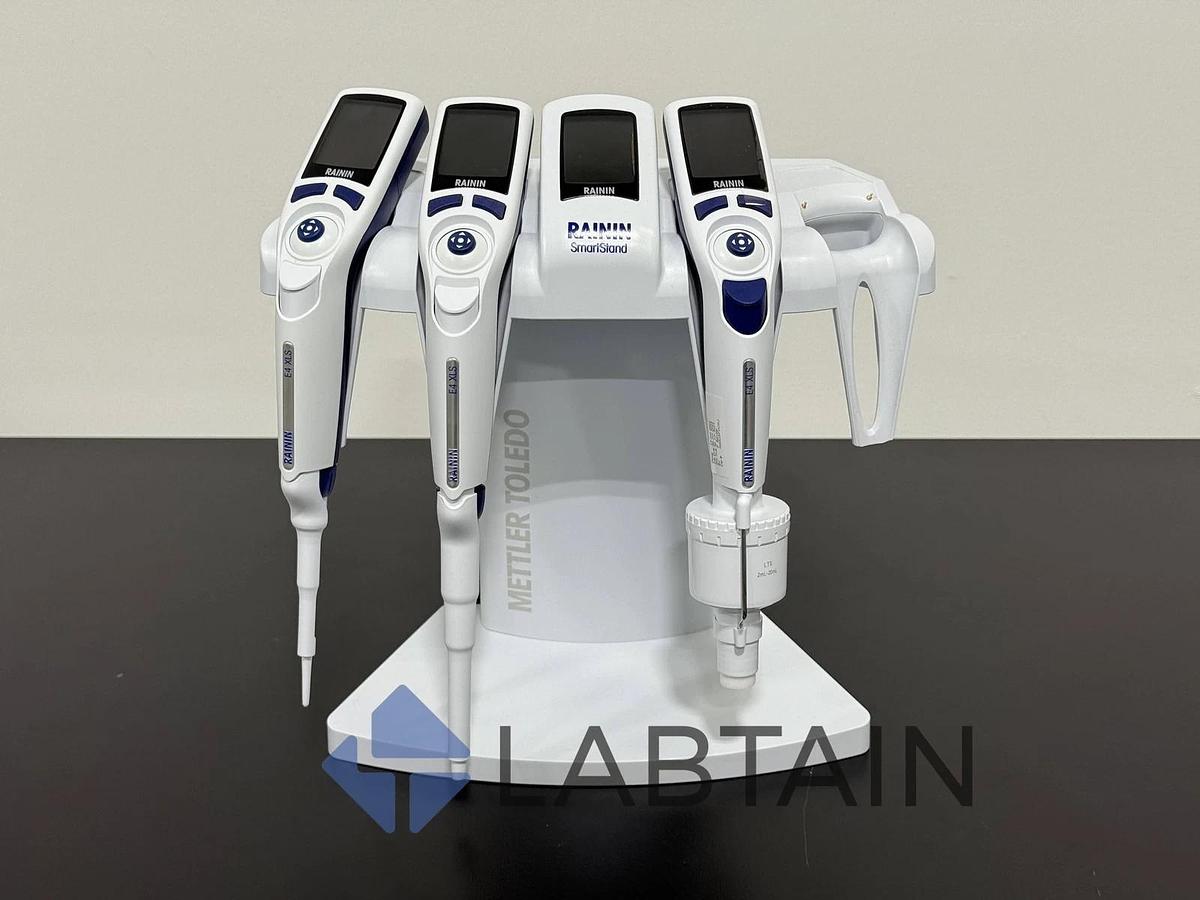 Used Rainin SmartStand SCS-B with (3) E4 XLS Electronic Pipettes - Metter Toledo