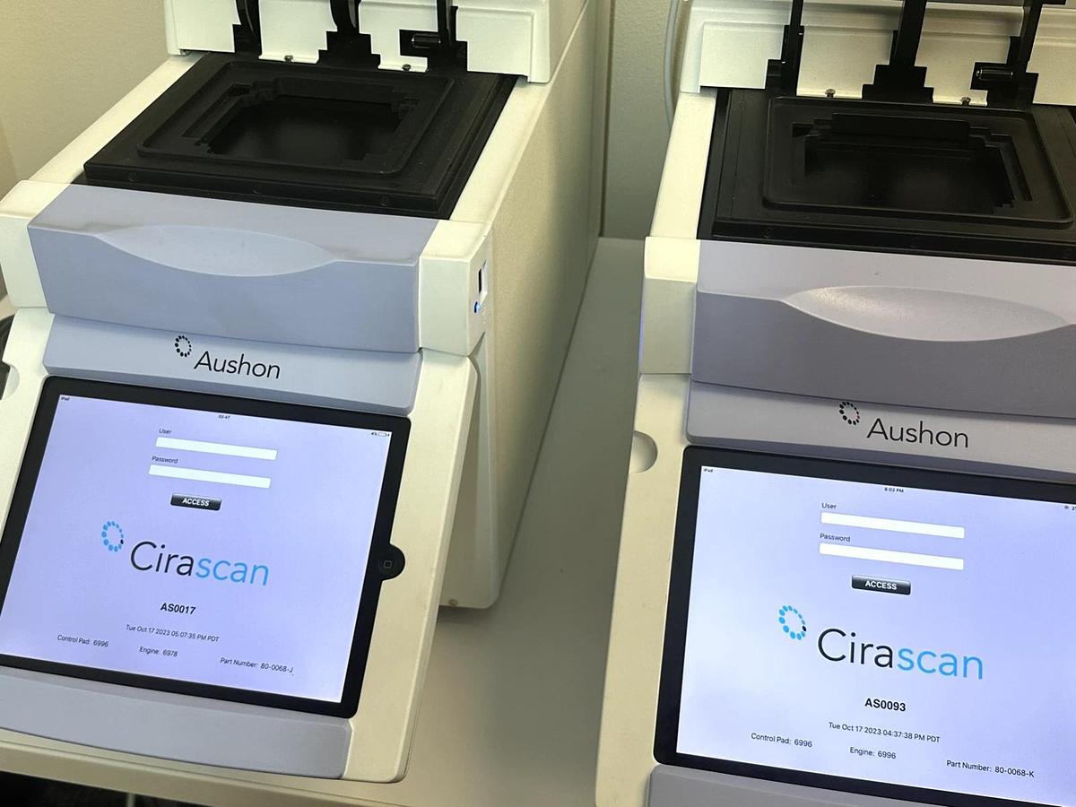 Used 2× Aushon CiraScan Imaging and Analysis System ASP-2010 SN AS0017 & AS0093 – Tested