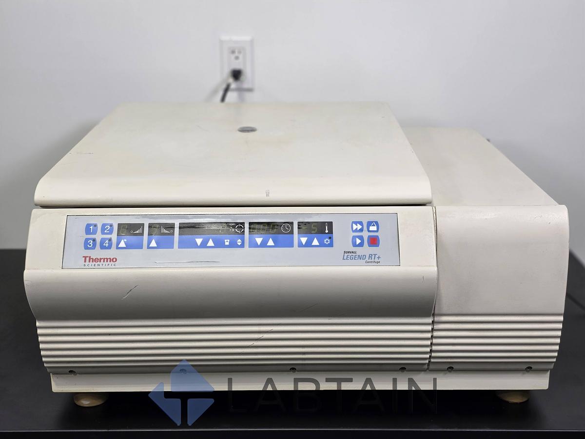 Used Thermo Scientific Sorvall Legend RT+ Refrigerated Benchtop Centrifuge (75004377) with Sorvall/Heraeus 75006445 Four-Place Swinging-Bucket Rotor & (4) Buckets — Used/Inspected