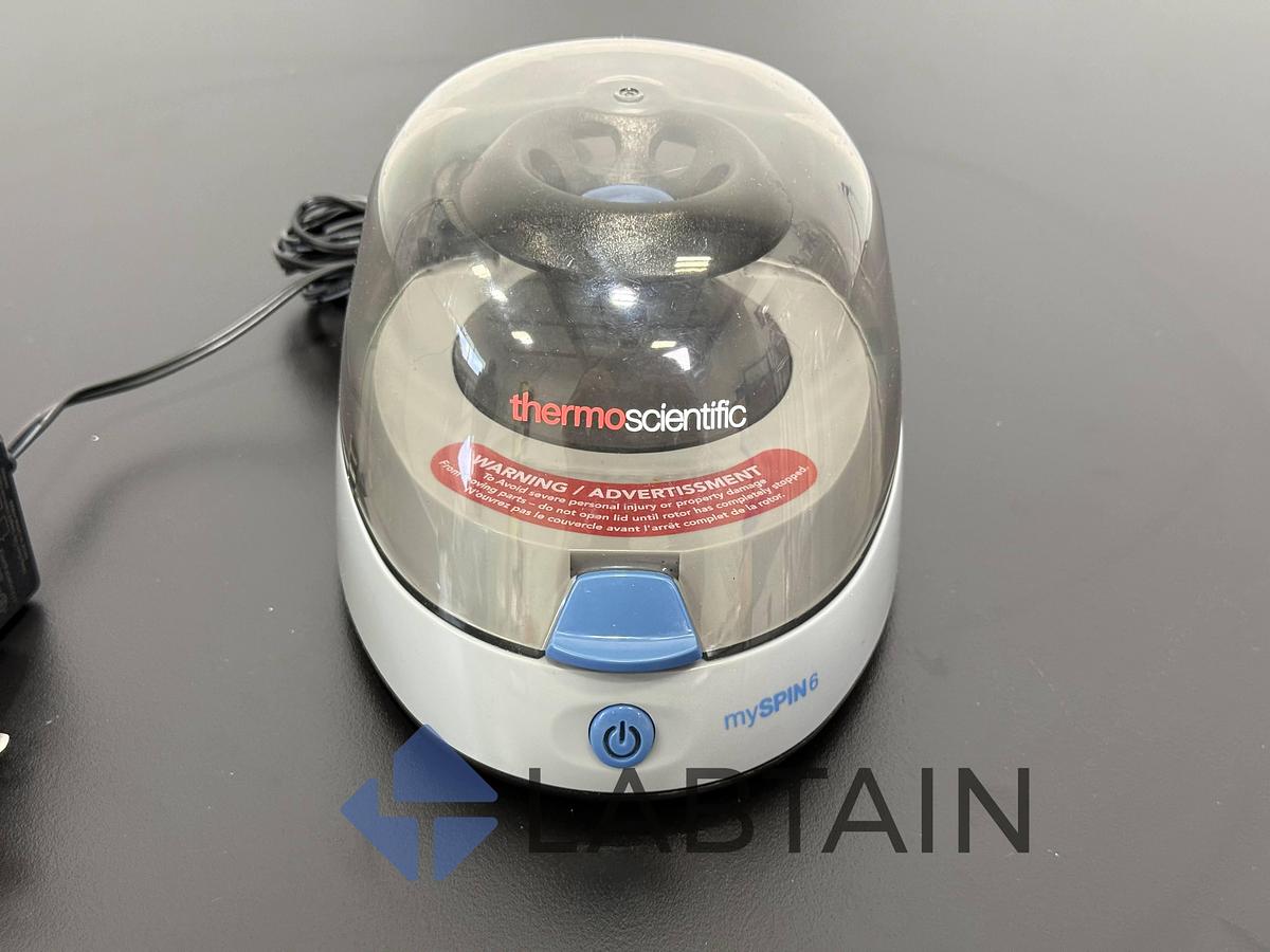 Used Thermo Scientific mySPIN 6 Mini Centrifuge 6000 RPM 75004061 w/ Rotor Used
