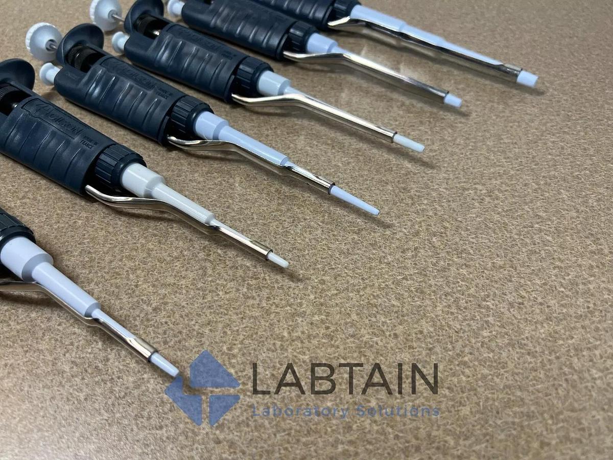 Used 6x] Gilson Pipetman Single Manual Pipette Set P1000, P200, P100, P20, P10, P2