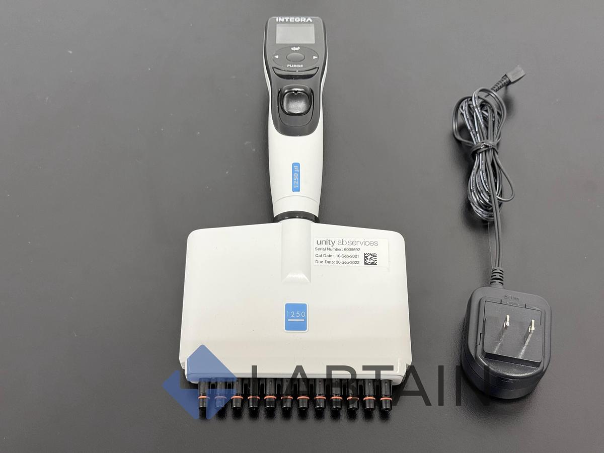 Used INTEGRA VIAFLO 12-Channel Electronic Pipette – 50–1250 µL – UNITY Head & Charger – Used
