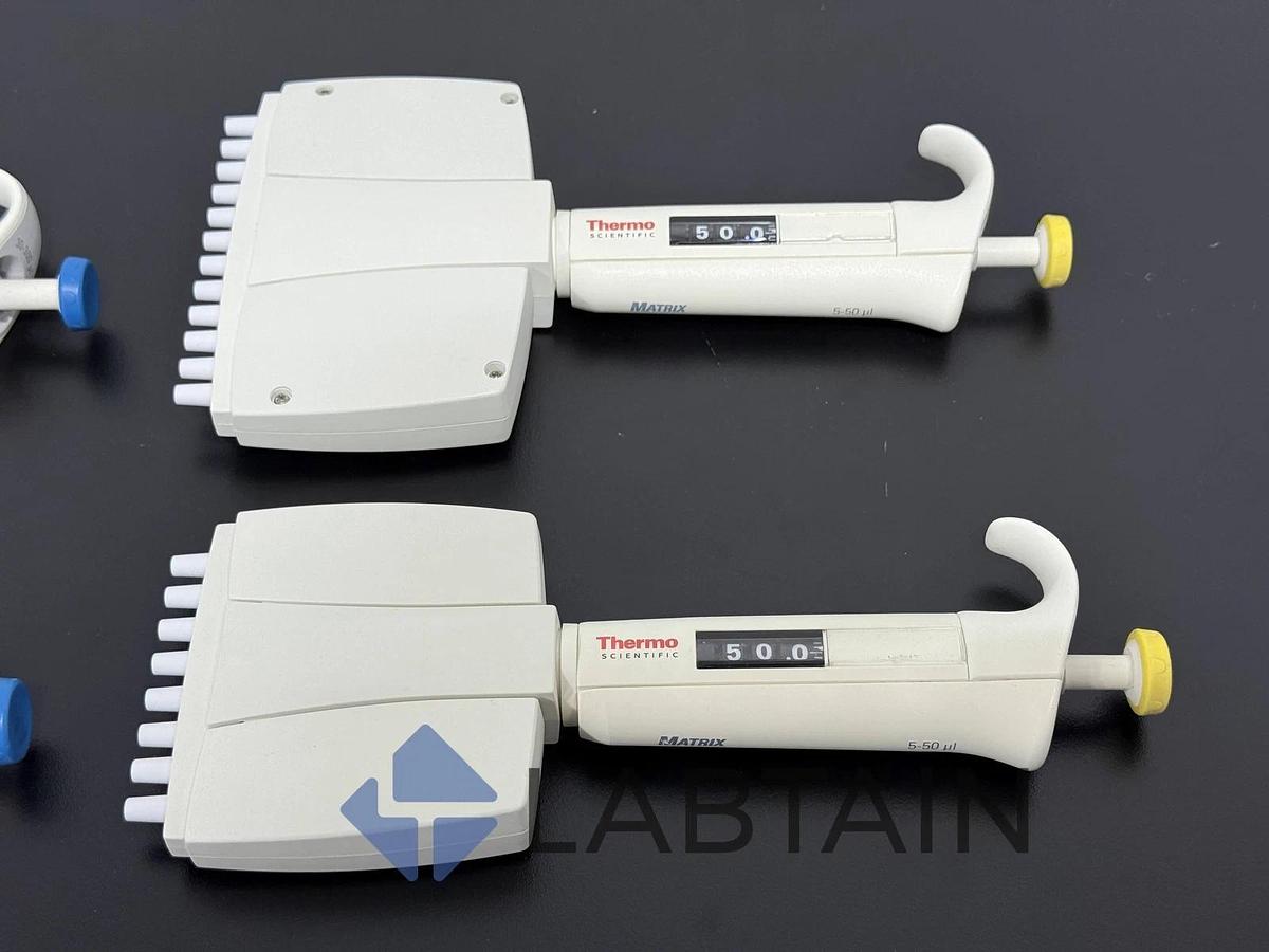 Used Thermo Scientific Finnpipette Multichannel Pipette Lot - 5-50ul and 30-300ul