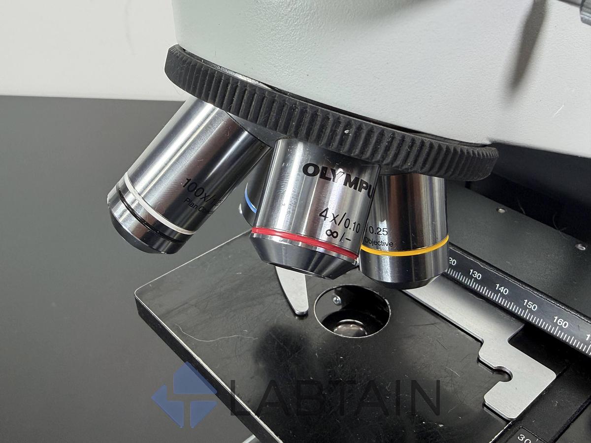 Used Olympus CX21FS1 Binocular Biological Microscope 4X 10X 40X 100X Objectives Used