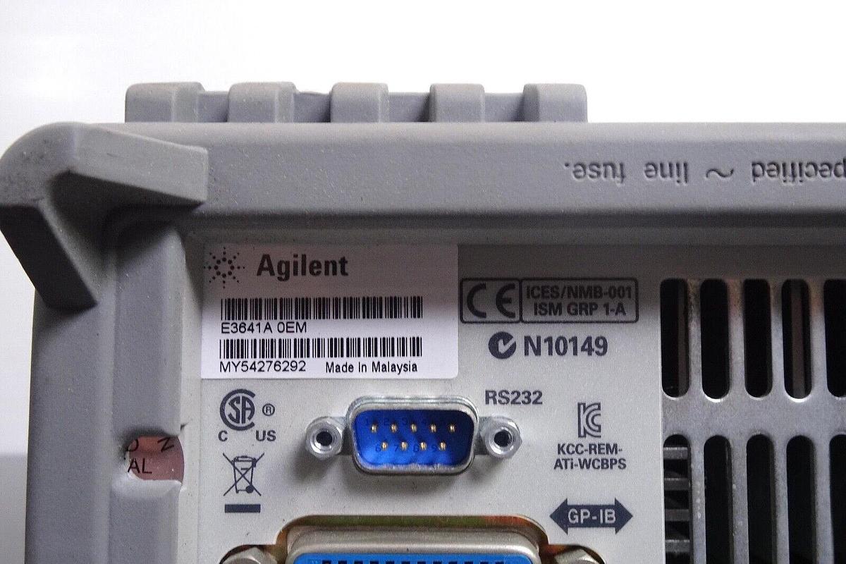 Used Agilent E3641A Programmable DC Power Supply – 0-35V, 0-60W – S/N MY54276292 – Tested