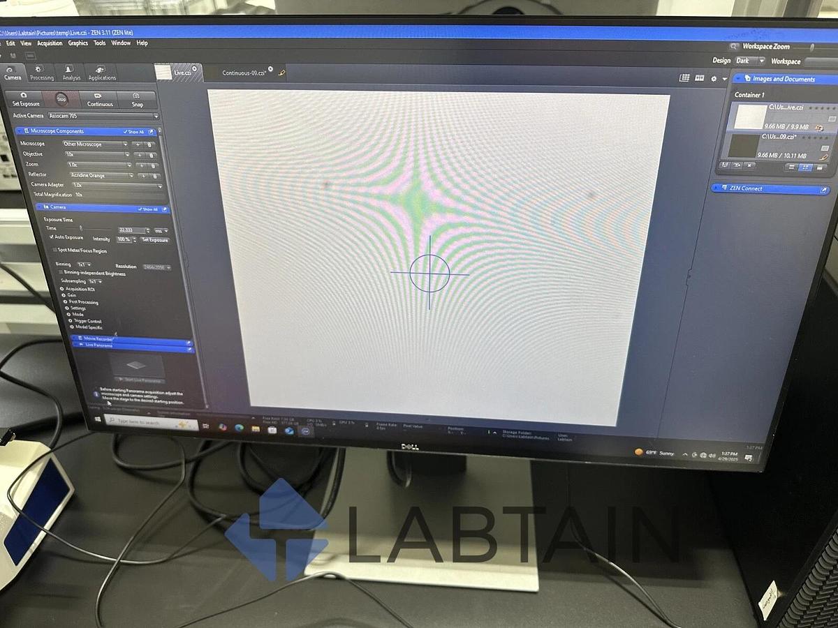 Used Zeiss Axio Vert.A1 Inverted Live Cell Imaging Microscope – LED – Axiocam – Software – TL Bright Light Issue