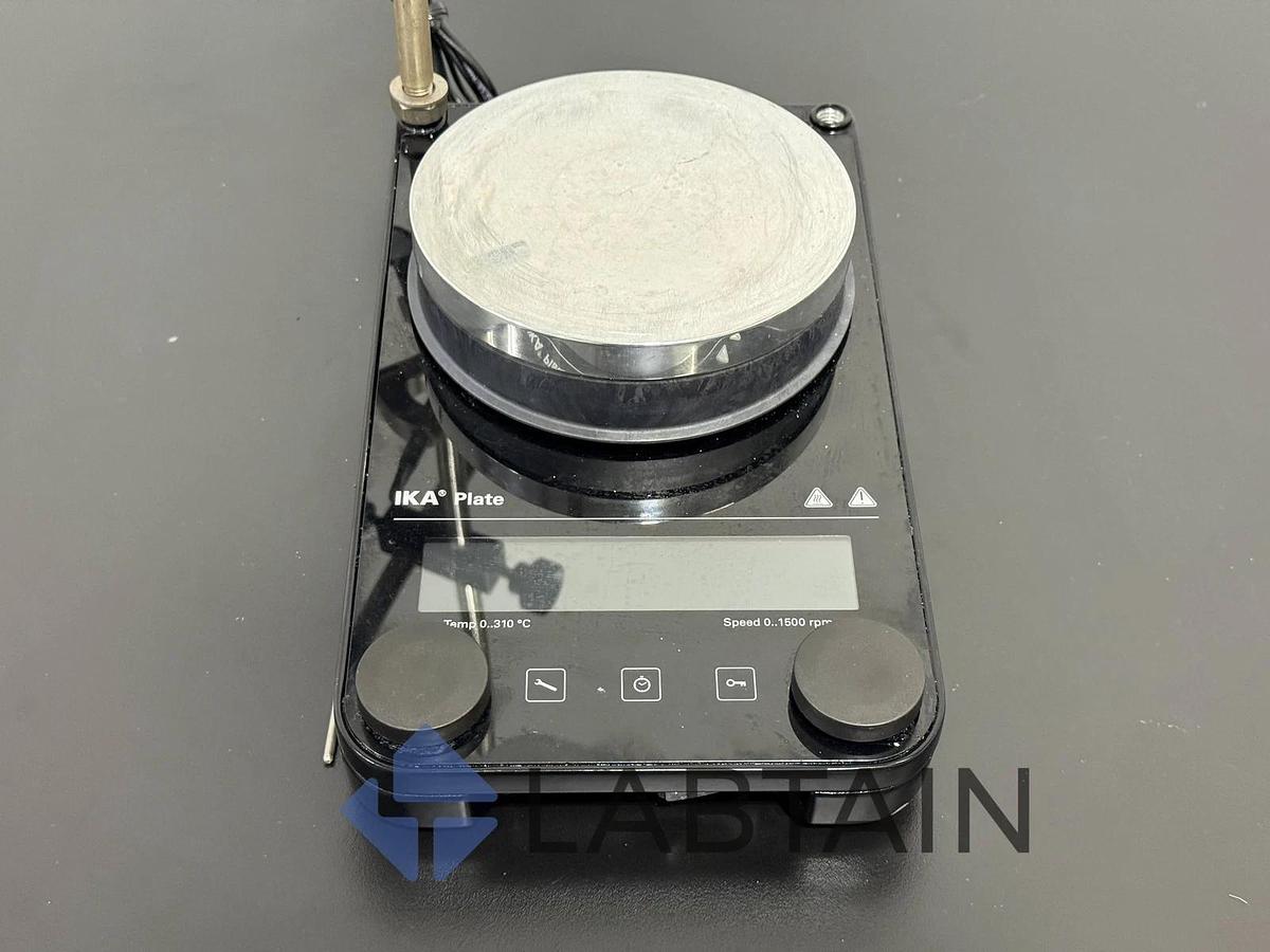 Used IKA Plate S001 Magnetic Stirrer with Heating (1700rpm, 340°C) w/ Temp Probe