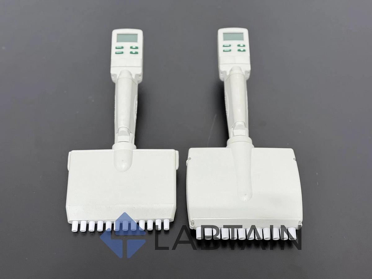 Used Lot of 2 Rainin Pipet-Lite XLS+ LTS 12-Channels Pipette 20-200ul and 100-1200ul