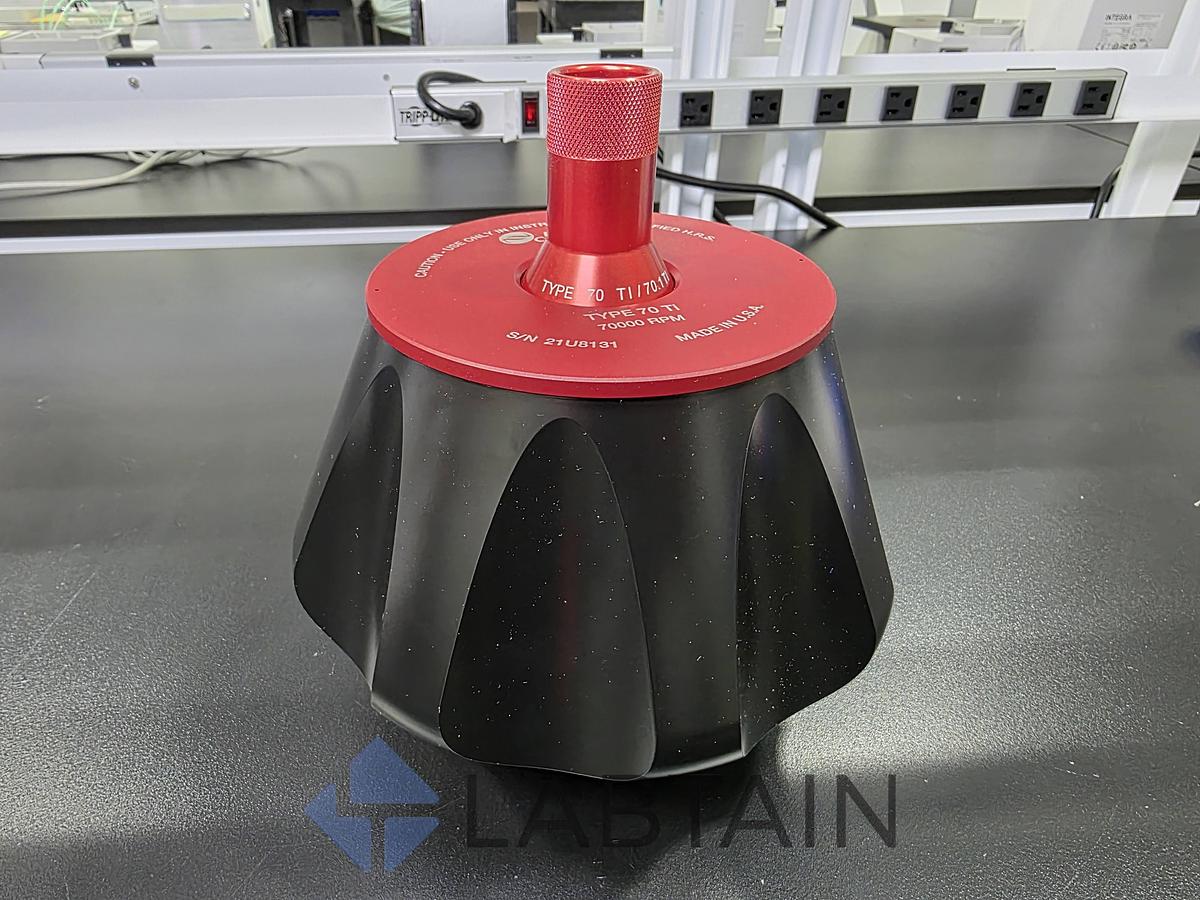 Used Beckman Coulter Type 70 Ti Fixed-Angle Titanium Ultracentrifuge Rotor — 70,000 RPM, 8 × 39 mL, with Lid, OptiSeal/Quick-Seal Spacers & Spinkote (Cat #337922) — Used/Inspected