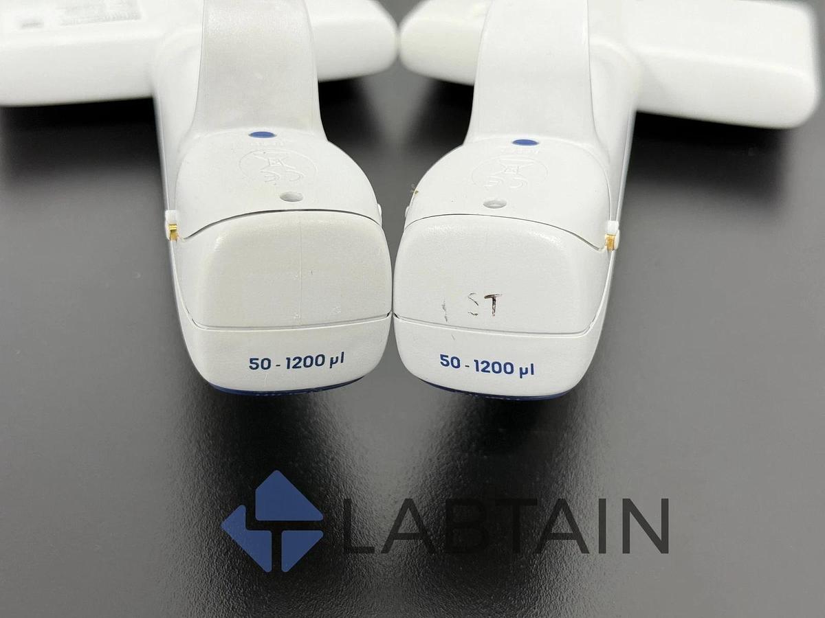 Used Lot of 2 Biohit (Sartorius) eLINE 12-Channel Electronic Pipettes 50-1200ul