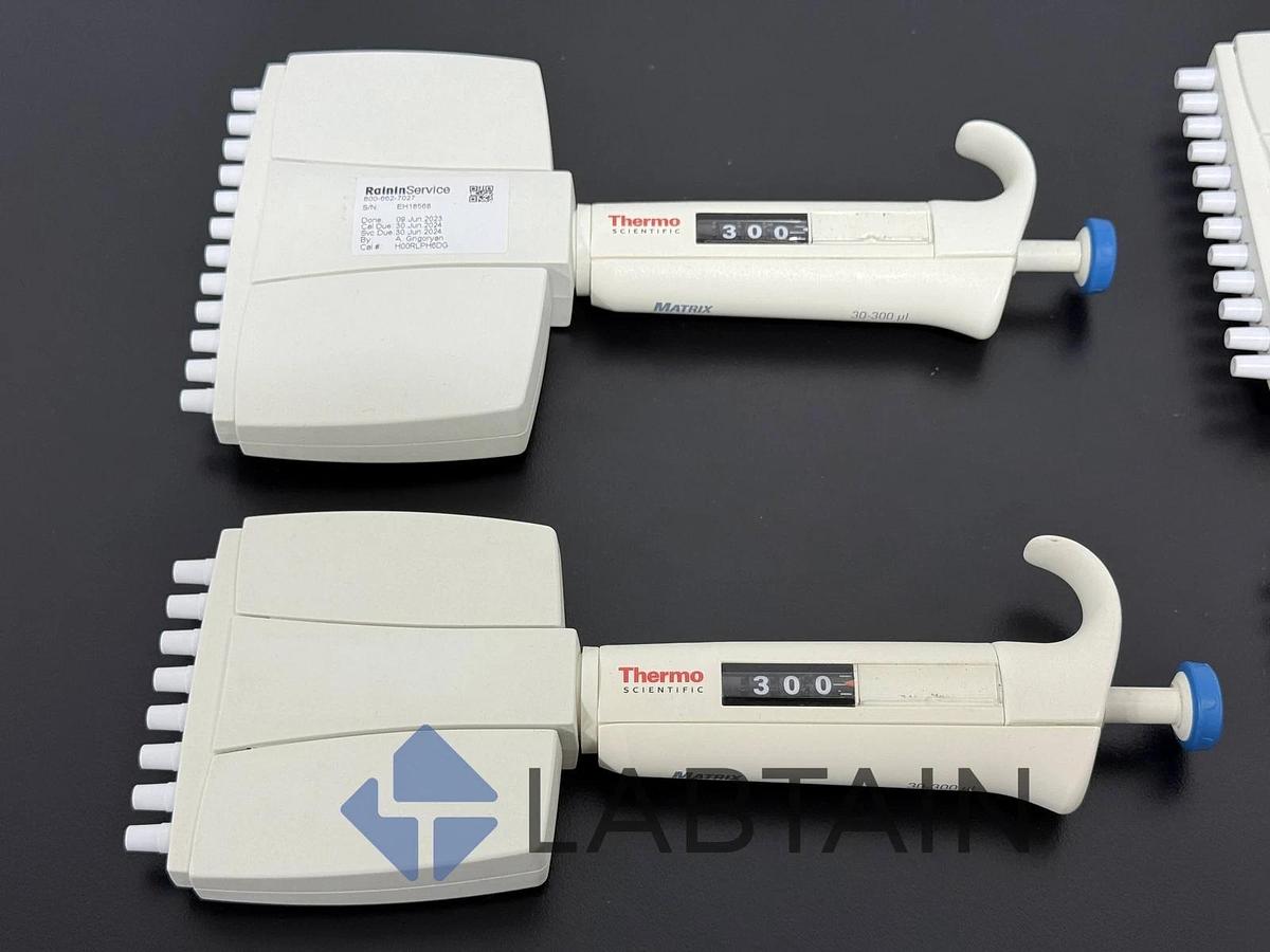 Used Thermo Scientific Finnpipette Multichannel Pipette Lot - 5-50ul and 30-300ul