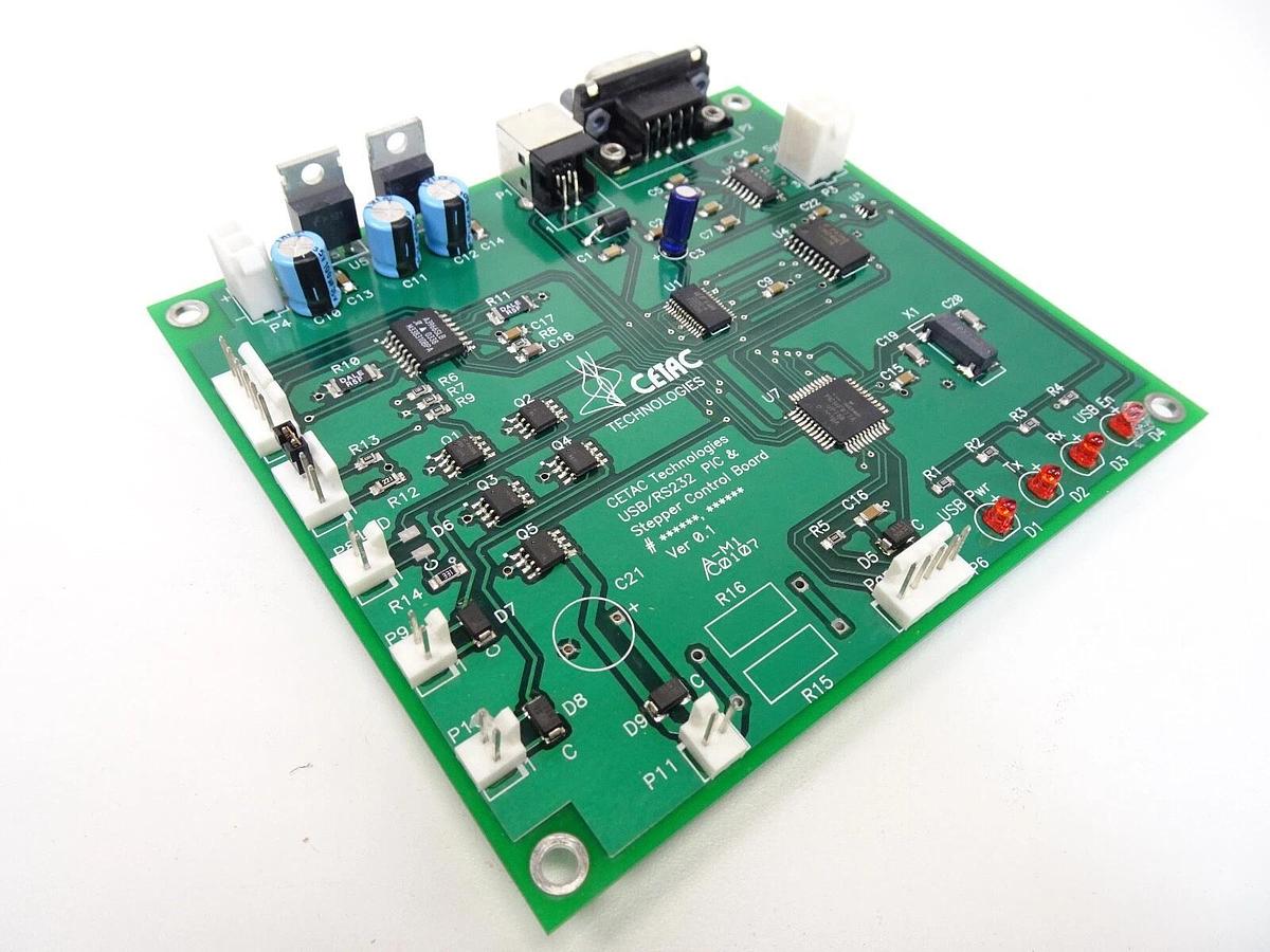 Used Cetac Technologies USB/RS232 PIC & Stepper Control Board