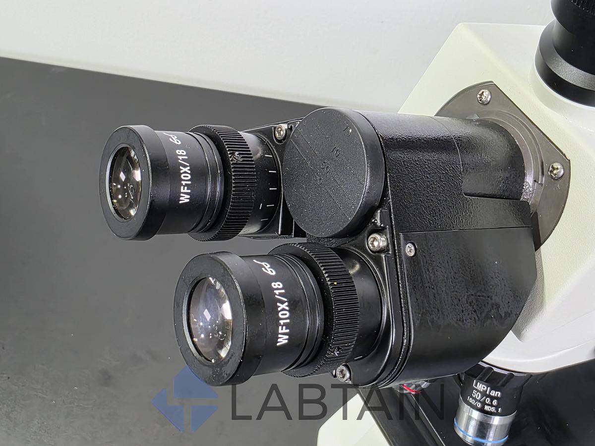 Used AmScope Metallurgical Microscope 50X-500X Trinocular Polarizing w/ 10MP Camera