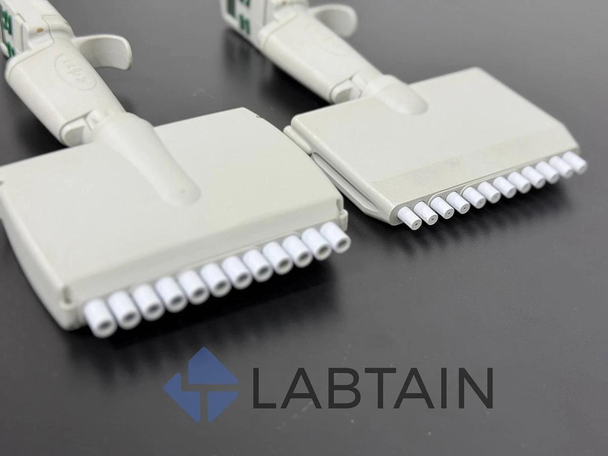 Used Lot of 2 Rainin Pipet-Lite XLS+ LTS 12-Channels Pipette 20-200ul and 100-1200ul