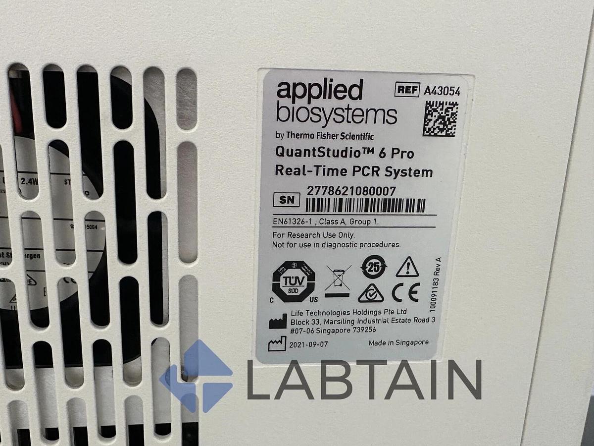Used Applied Biosystems QuantStudio 6 Pro Real-Time PCR System A43054 – 384-Well Block – Laptop & Software Included