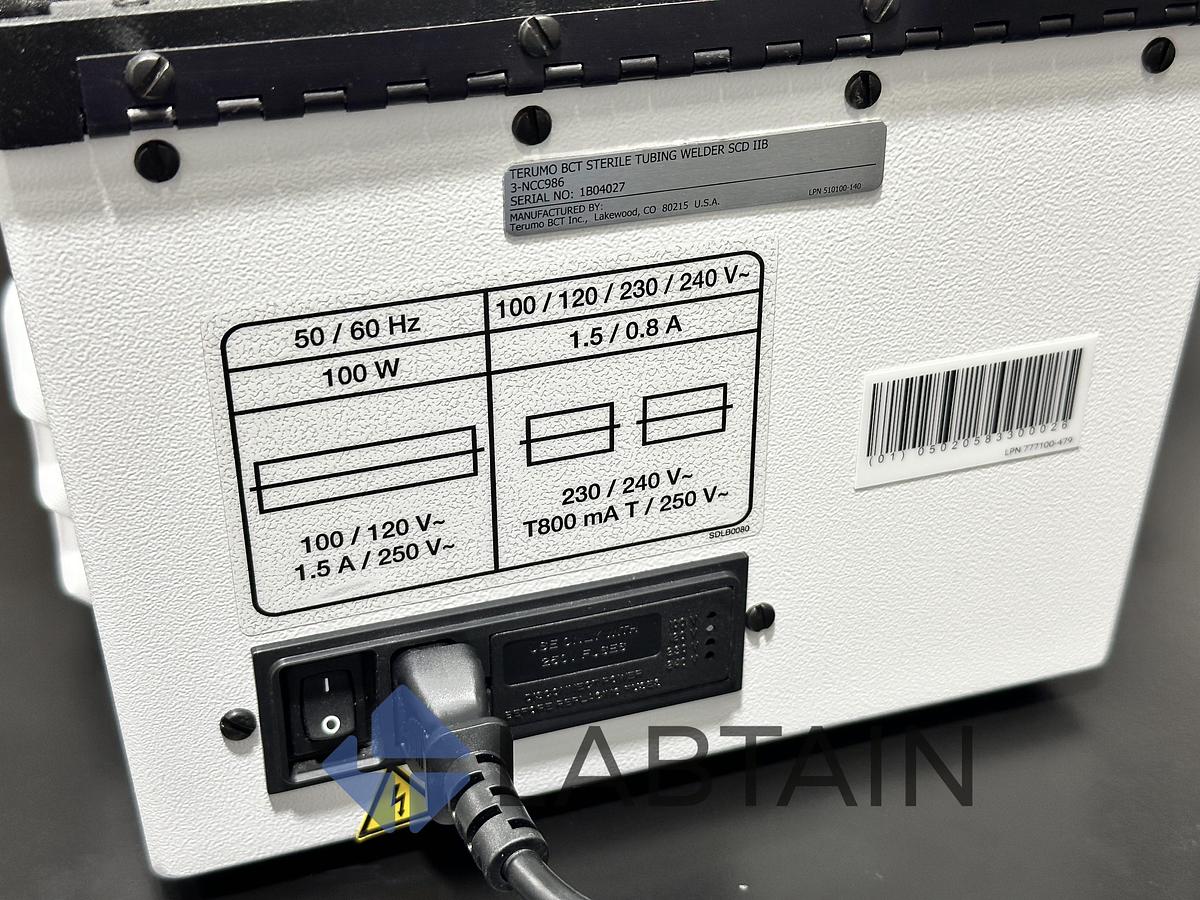 Used Terumo BCT SCD IIB Sterile Tubing Welder (Model 3-NCC986) – S/N 1B04027 – Mfg. 2023