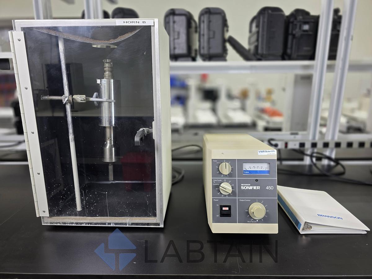 Used Branson Sonifier 450 Ultrasonic Cell Disruptor Homogenizer w/ Sound Enclosure