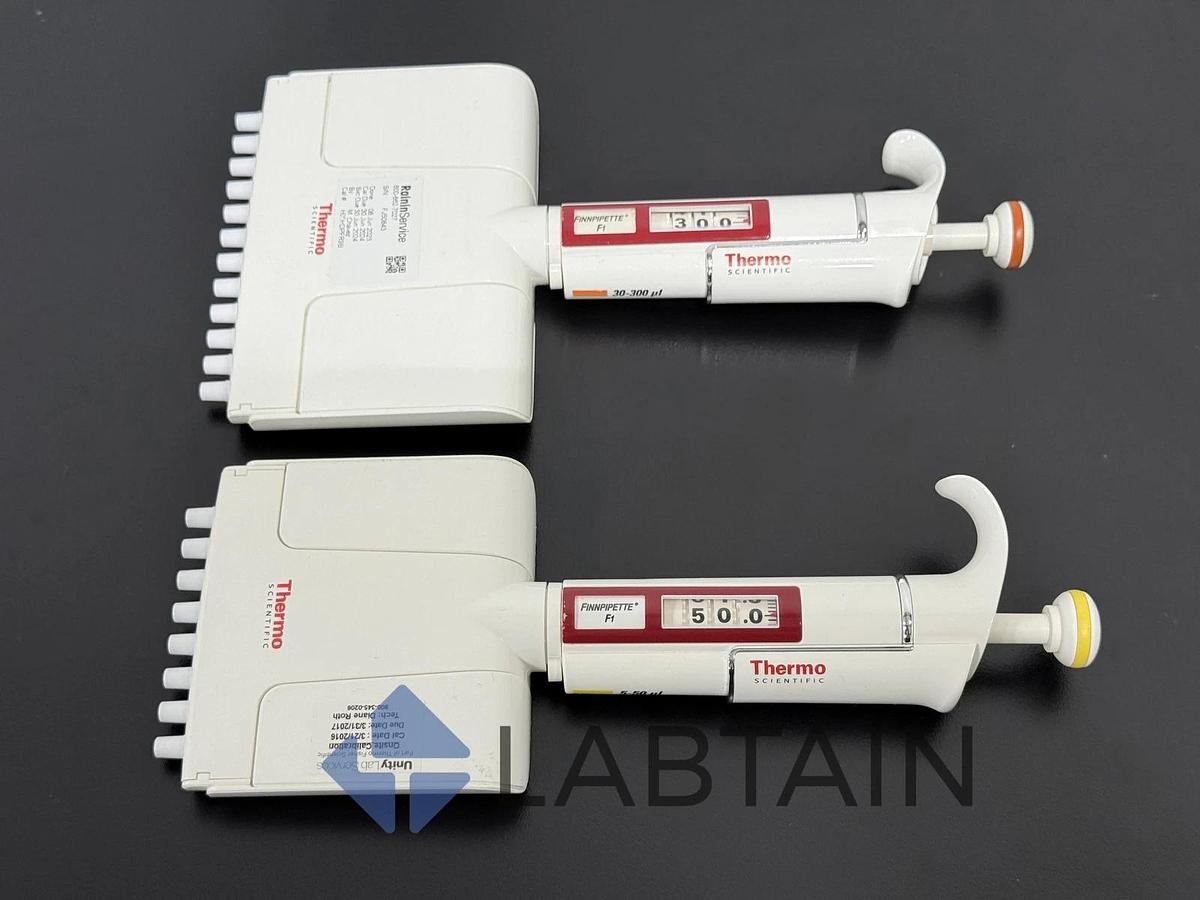 Used Lot 2 Thermo Scientific Finnpipette F1 Manual Pipettes 5-50ul and 30-300ul