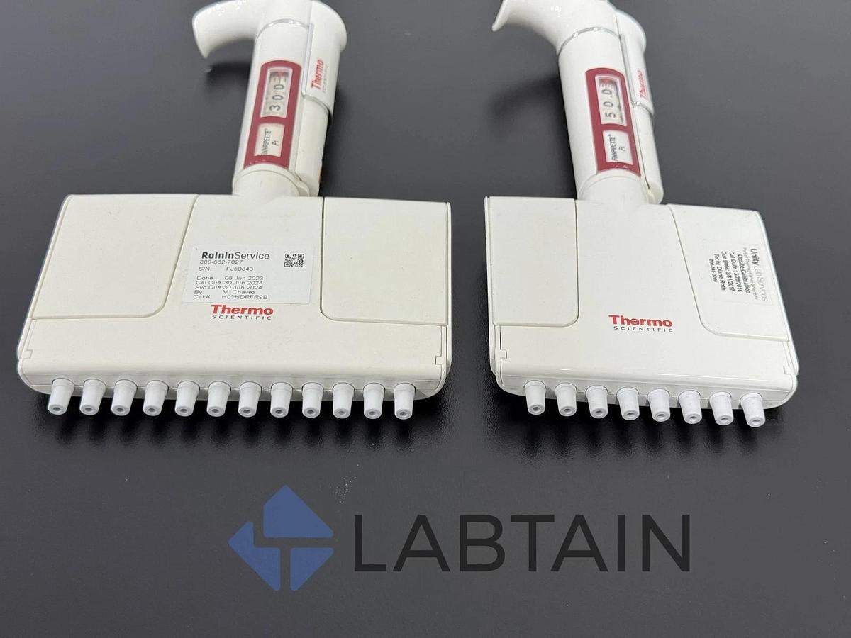 Used Lot 2 Thermo Scientific Finnpipette F1 Manual Pipettes 5-50ul and 30-300ul