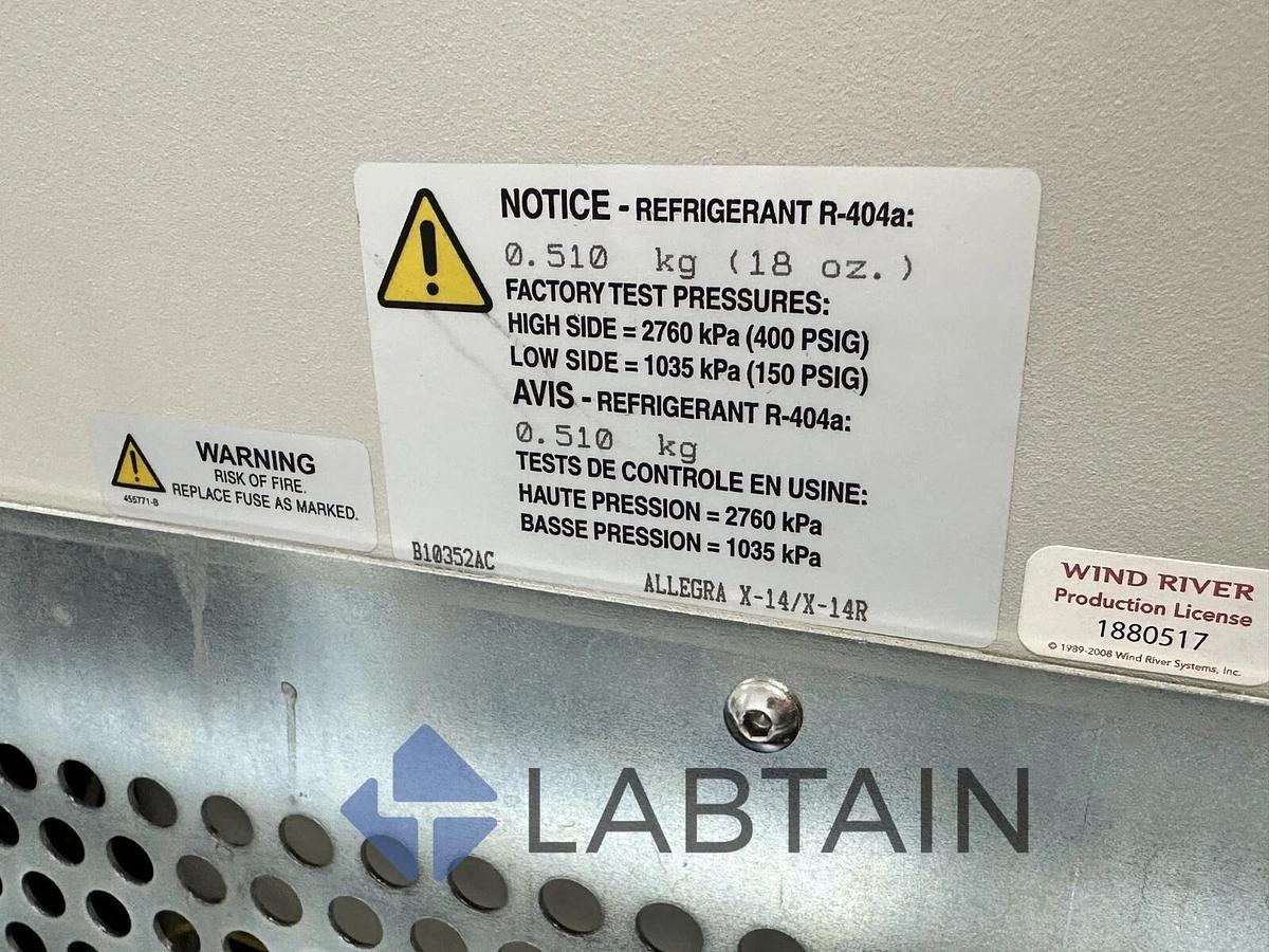 Used Beckman Coulter Allegra X-14R Refrigerated Centrifuge ALF16F26 w/ SX4750A Rotor & Buckets – Tested