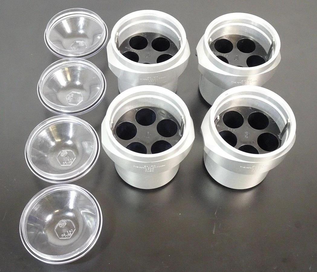Used 4x Thermo Electron 372S 710G Centrifuge Rotor Buckets w/ Lids & Inserts.