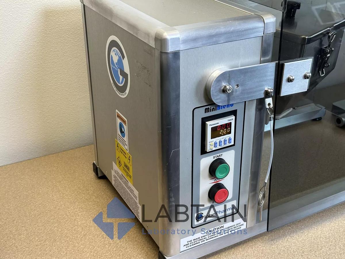 Used GlobePharma MiniBlend Dry Powder Mixer – Benchtop Lab Blender – Tested
