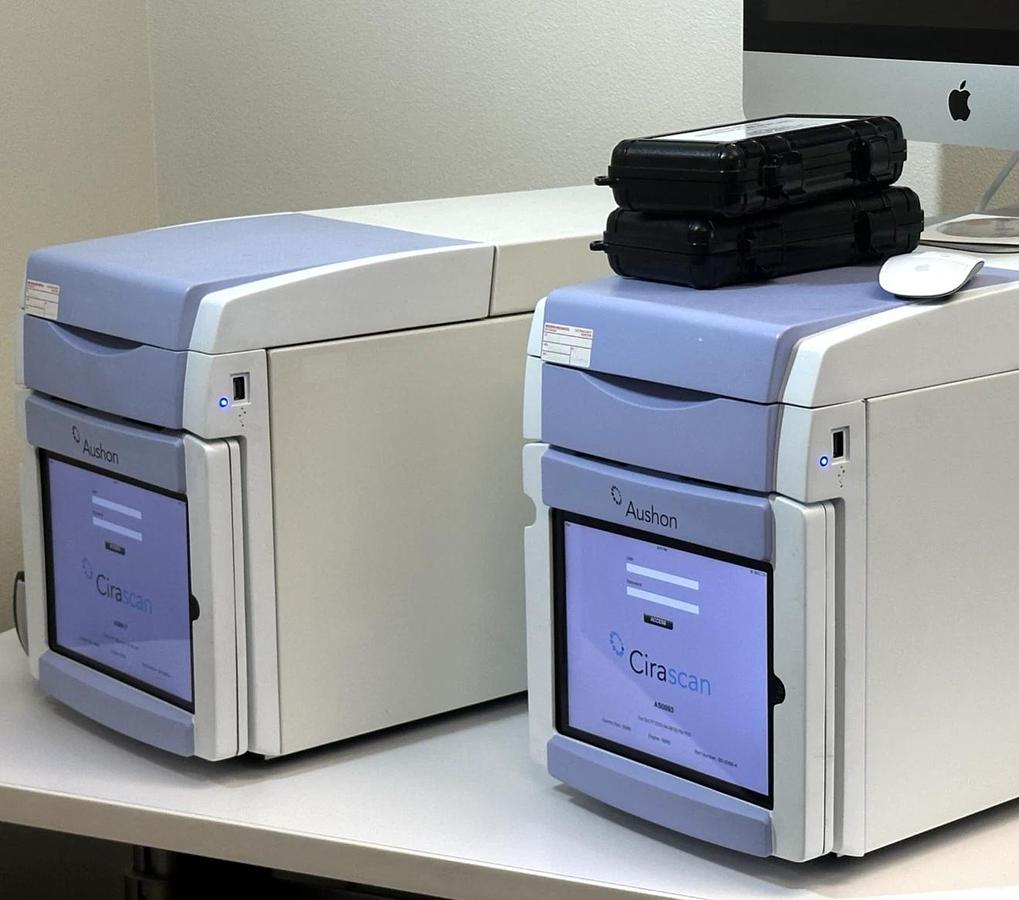 Used 2× Aushon CiraScan Imaging and Analysis System ASP-2010 SN AS0017 & AS0093 – Tested