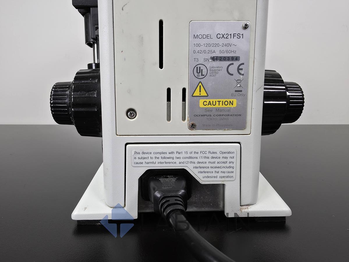 Used Olympus CX21FS1 Binocular Biological Microscope | 4X, 10X, 40X, 100X Objectives | Used {draft four}
