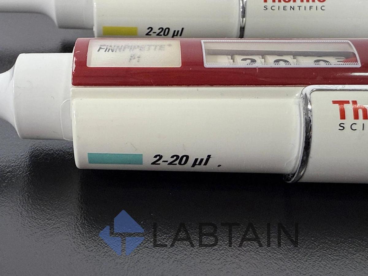 Used Lot of 3 Thermo Scientific Finnpipette F1 Manual Pipettes x2) 2-20uL | 10-100uL