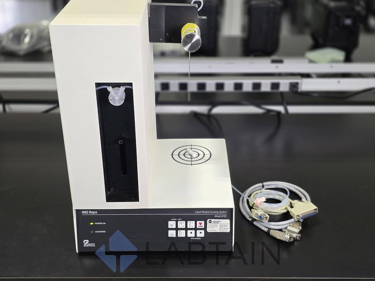 Used Beckman Coulter HIAC 9703 Liquid Particle Counting System w/ HRLD150 Sensor