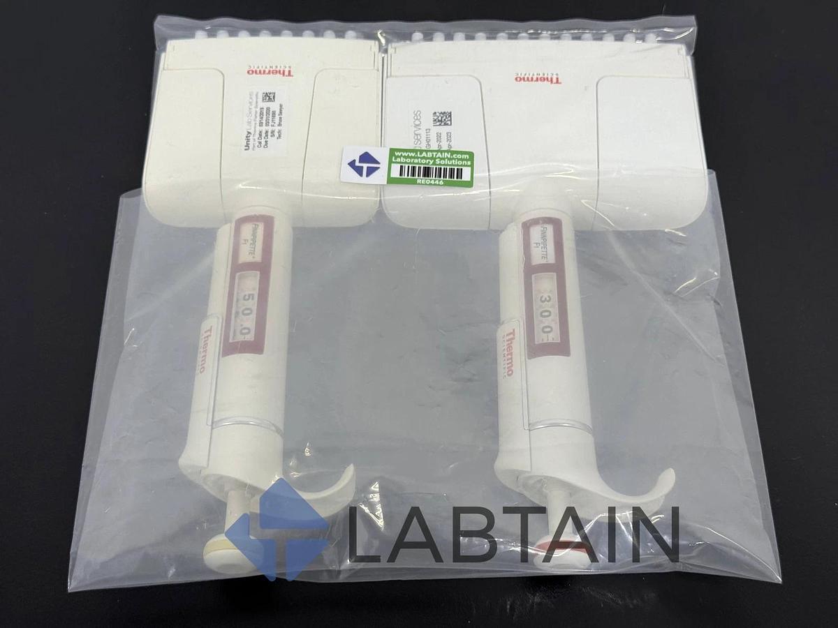 Used Lot 2 Thermo Scientific Finnpipette F1 Manual Pipettes 5-50ul and 30-300ul