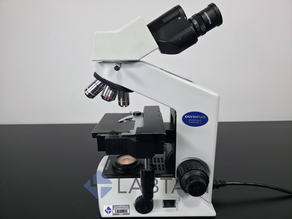 Used Olympus CX21FS1 Binocular Biological Microscope | 4X, 10X, 40X, 100X Objectives | Used