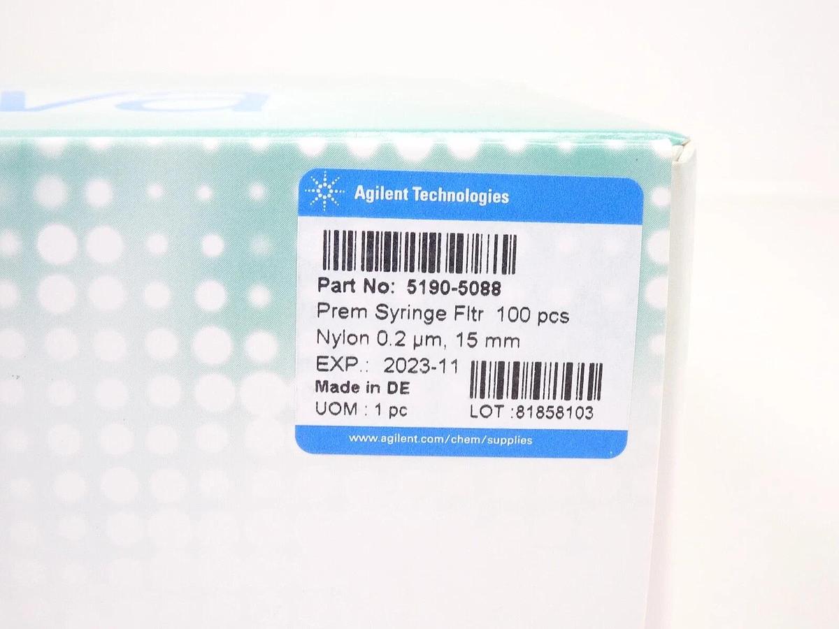 Agilent 5190-5088 Premium Syringe Filter | Nylon 0.2um | 15mm | 100pcs