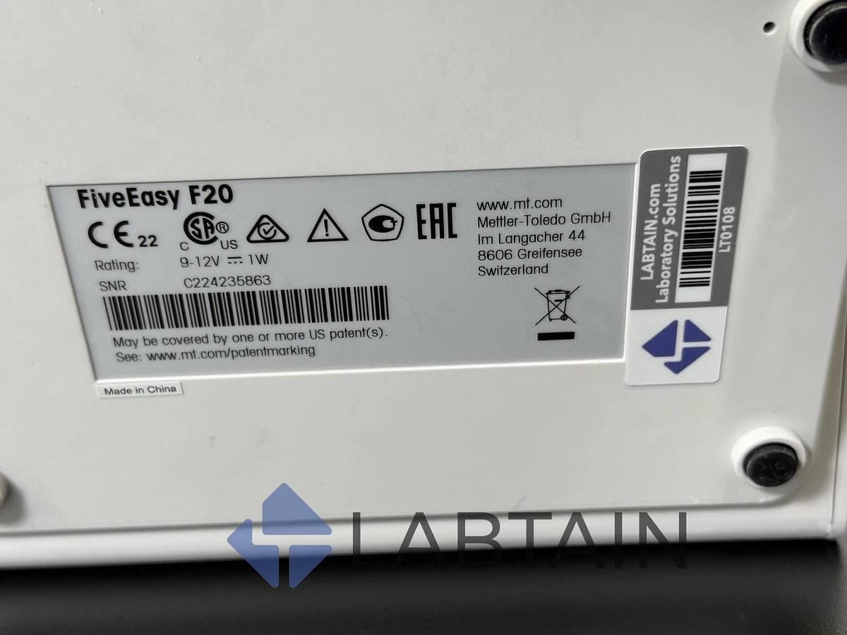 Used Mettler Toledo FiveEasy F20 Benchtop pH / mV Meter - Model F20 - w/Electrode