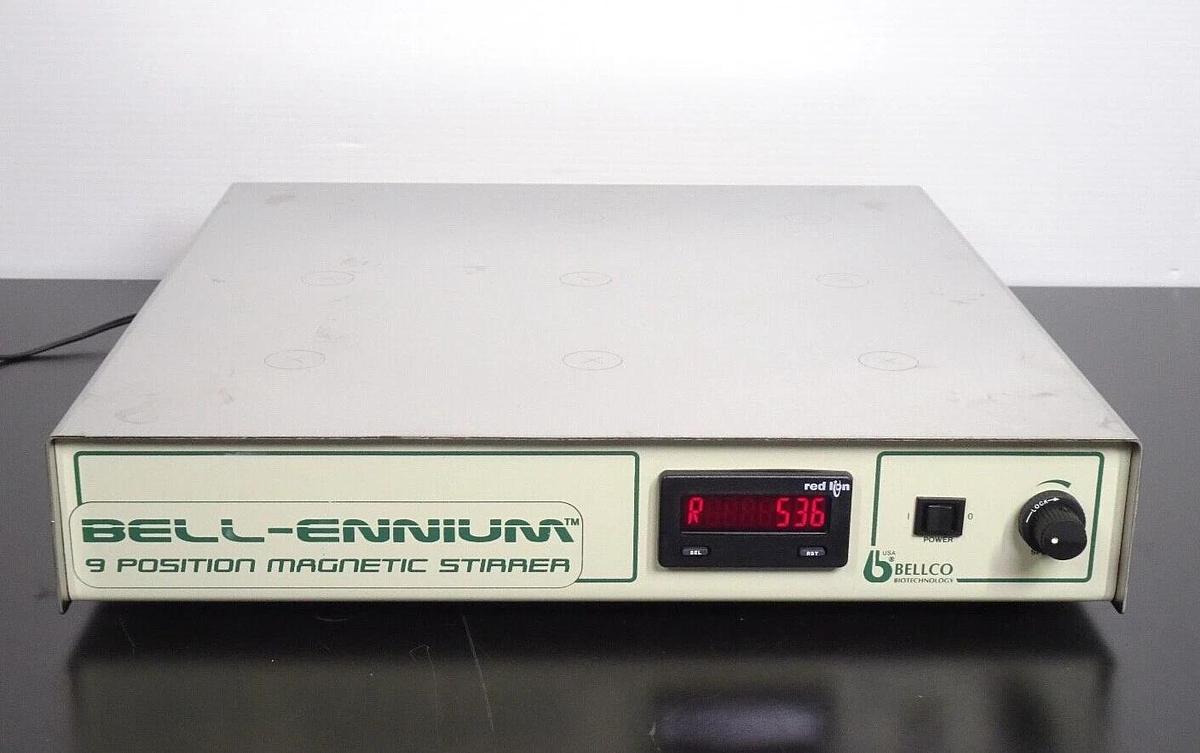 Used Bellco Bell-Ennium 9-Position Digital Magnetic Stirrer 7785-D9005 – 115V – Used / Tested