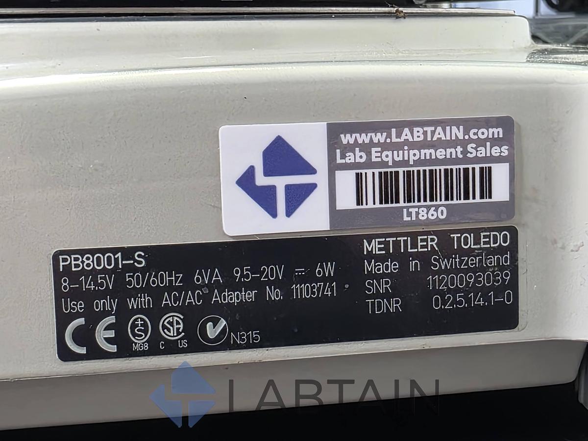 Used Mettler Toledo PB8001-S Precision Balance (8100g x 0.1g) Used