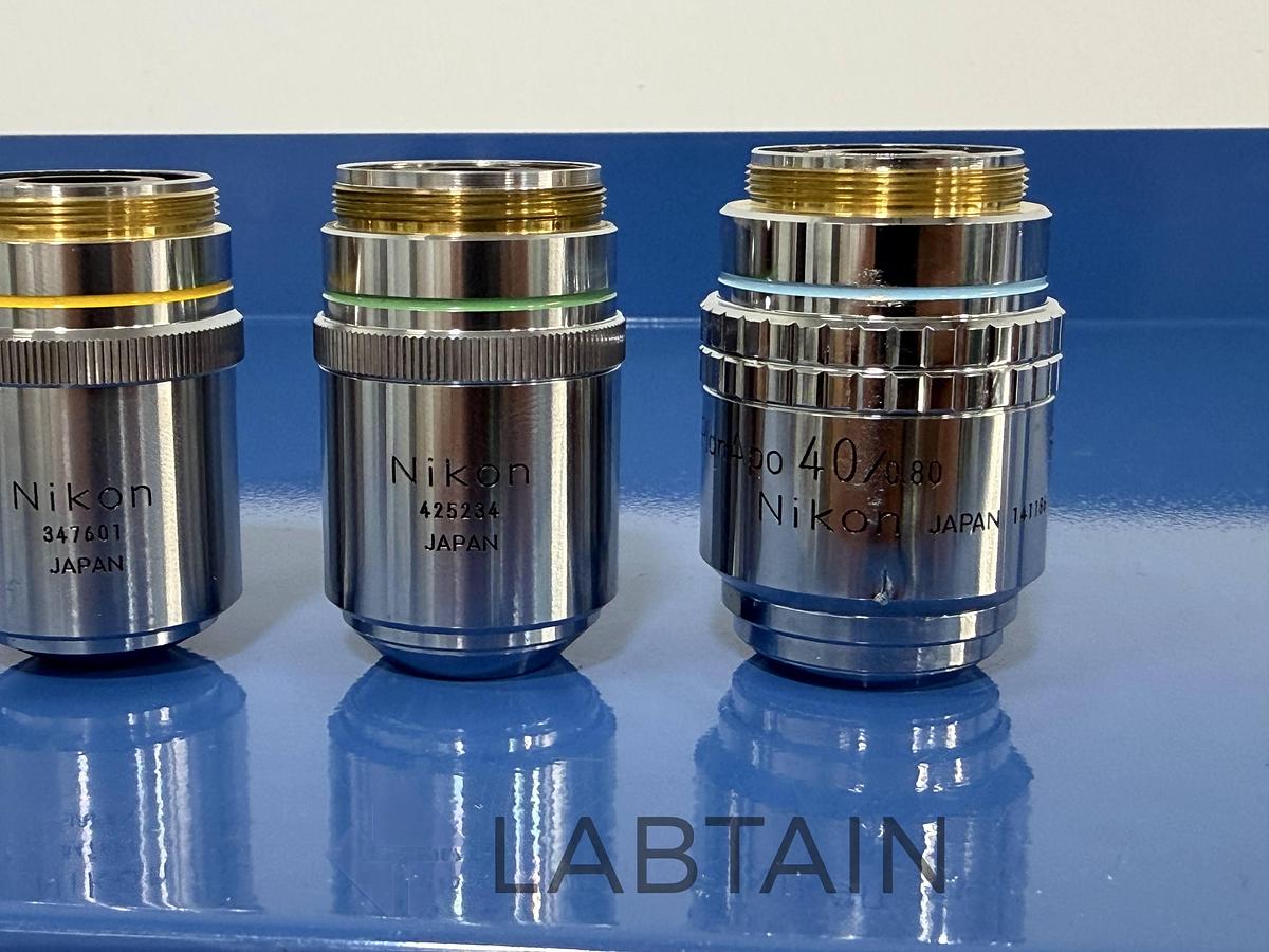 Used Nikon BD Plan & M Plan Objective Set 2.5x 10x 20x 40x Apo 210/0 Used
