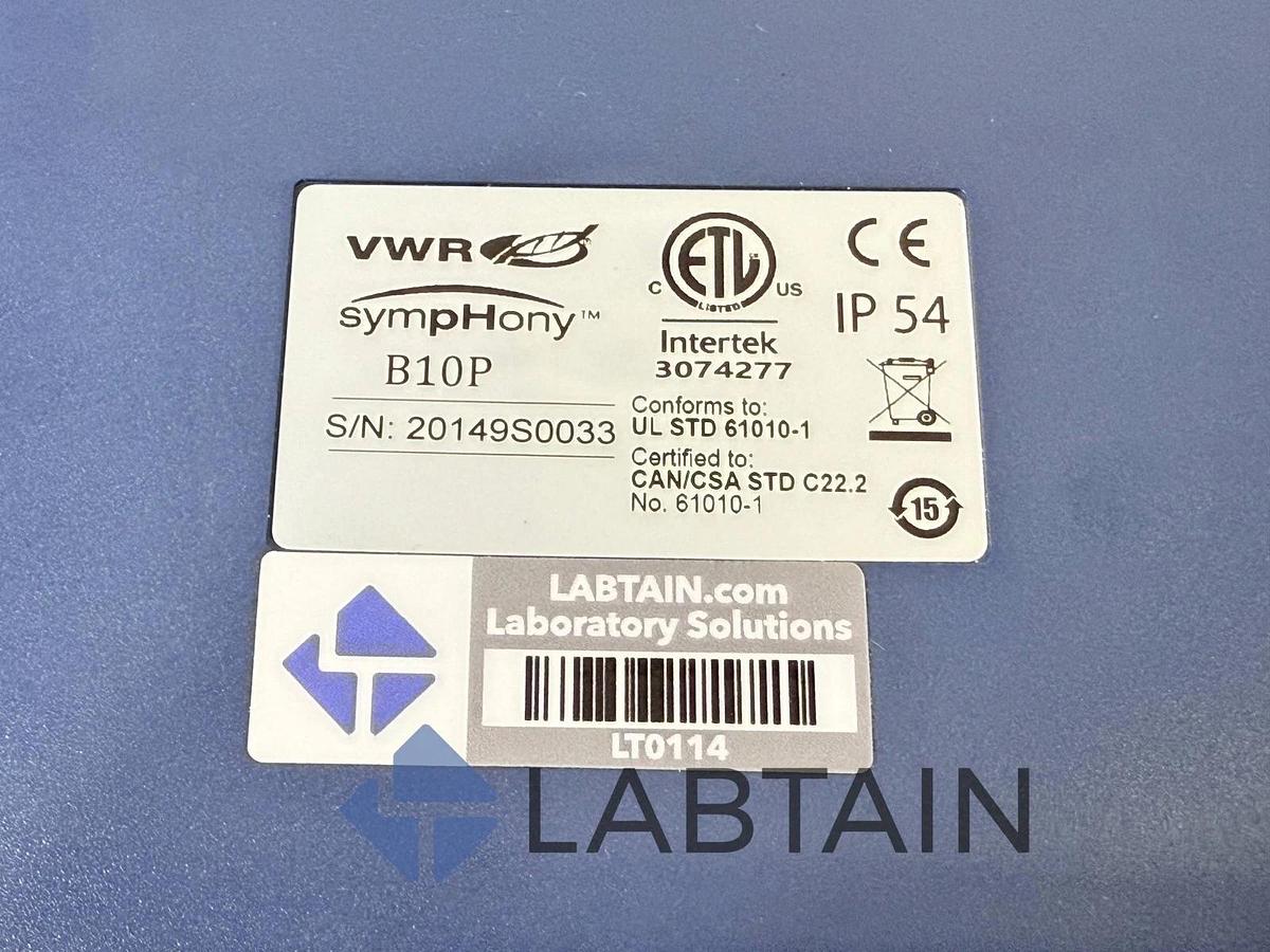 Used VWR Symphony B10P Benchtop pH Meter - Model B10P | 20149S0033