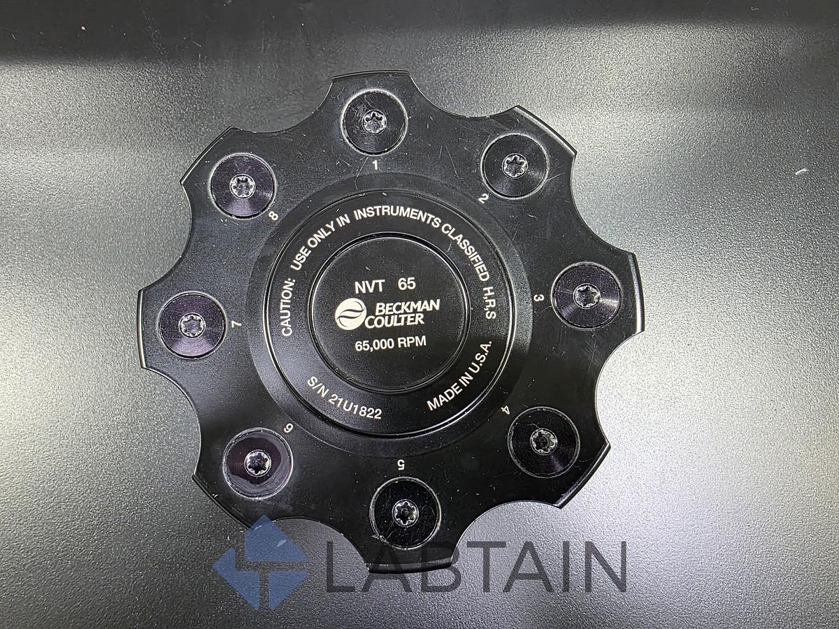 Used Beckman Coulter NVT 65 Near-Vertical Ultracentrifuge Rotor 65,000 RPM 8x13.5mL