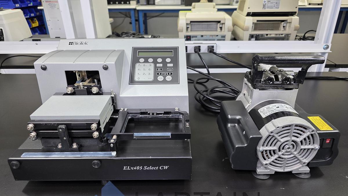 Used BioTek ELx405 Select CW Microplate Washer with Vacuum Pump 3