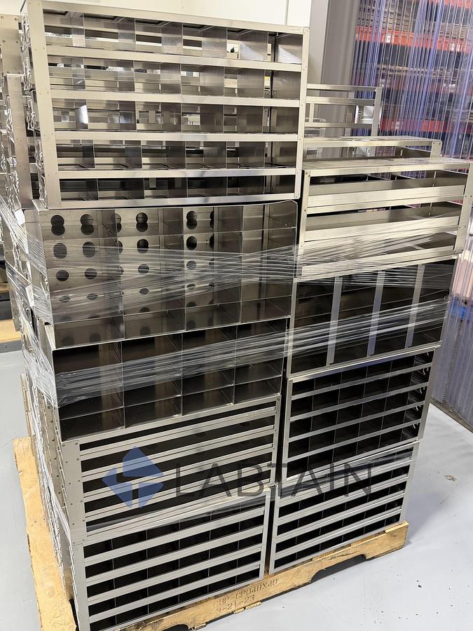 Used Assorted Mixed Lot Stainless Steel Laboratory Freezer Racks 617 lbs Used