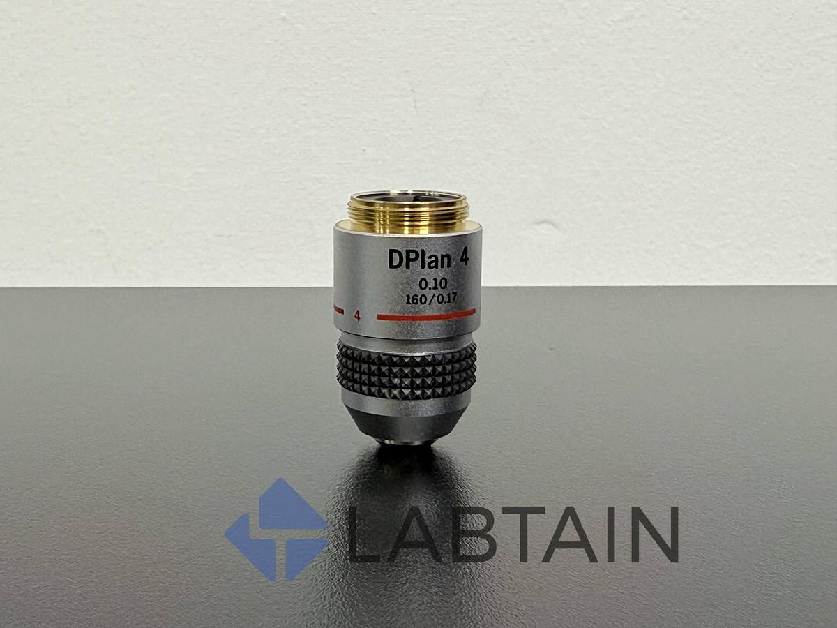 Used Olympus DPlan 4x / 0.10 – 160/0.17 Plan Achromatic Microscope Objective – Excellent Condition