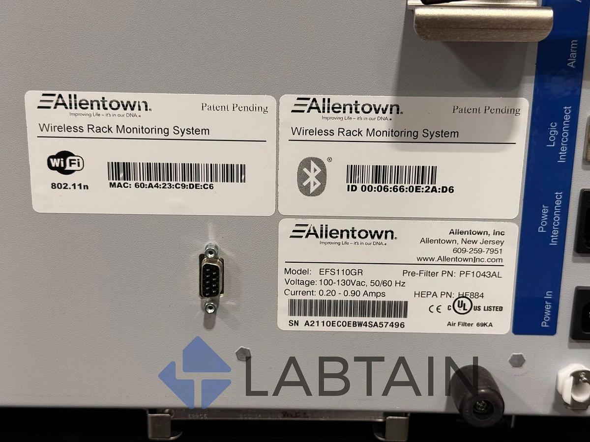 Used Allentown EcoFlo ETS110GR Wireless Rack Monitoring System – HEPA Filter & Touchscreen – Used Working Condition