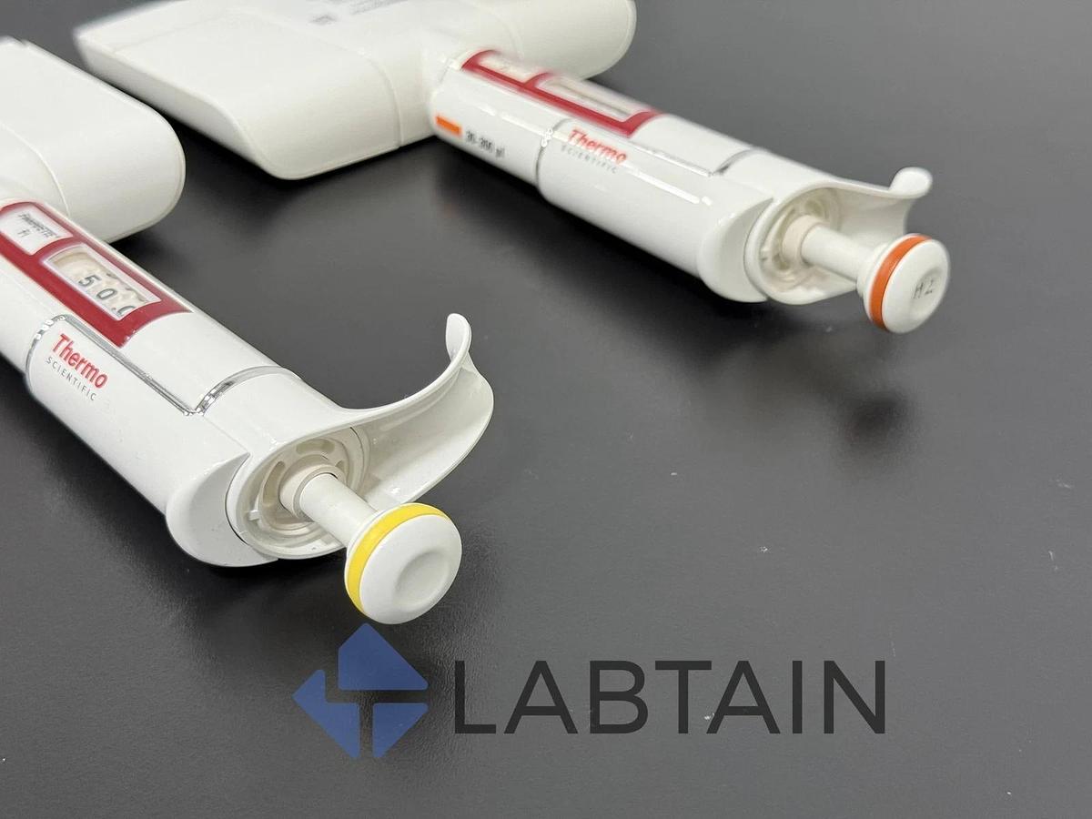 Used Lot of 2 Thermo Scientific Finnpipette F1 Manual Pipettes 5-50ul and 30-300ul