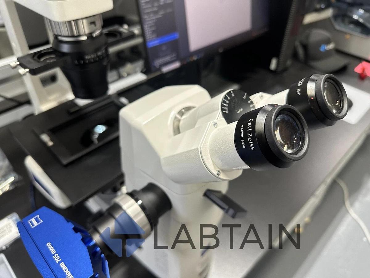 Used Zeiss Axio Vert.A1 Inverted Live Cell Imaging Microscope – LED – Axiocam – Software – TL Bright Light Issue