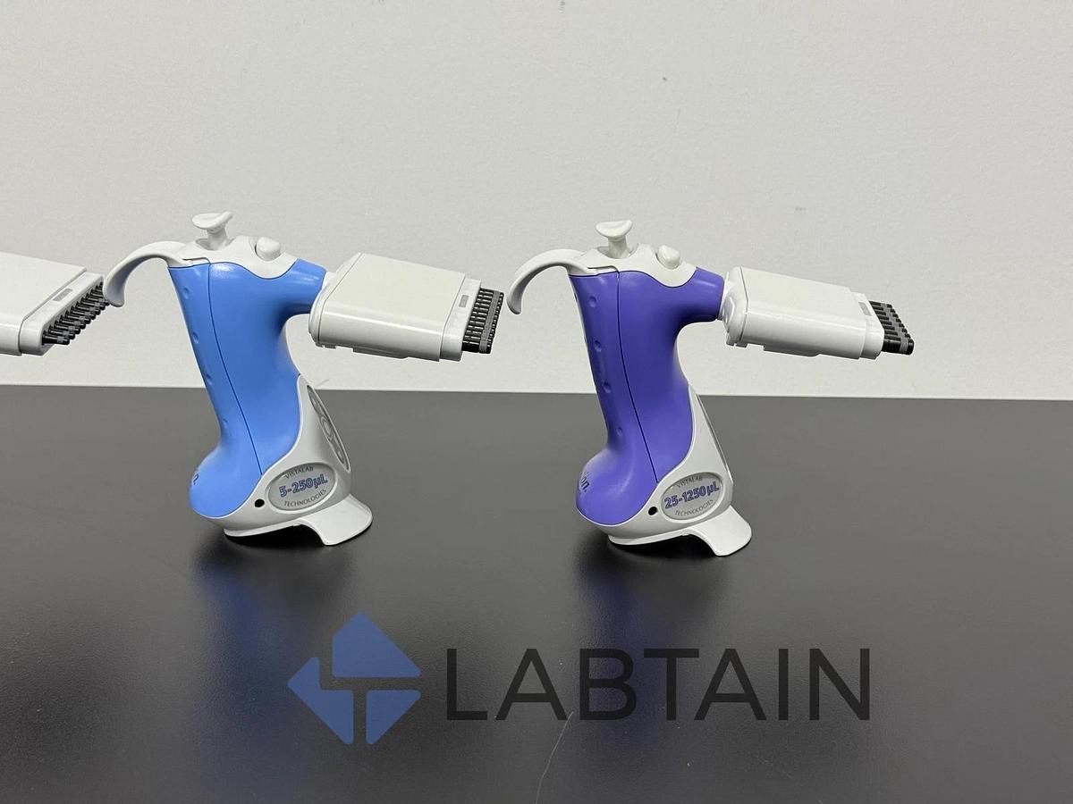 Used VistaLab Ovation M 8-Channel Electronic Pipetts - Models M-50, M-250, M-1250