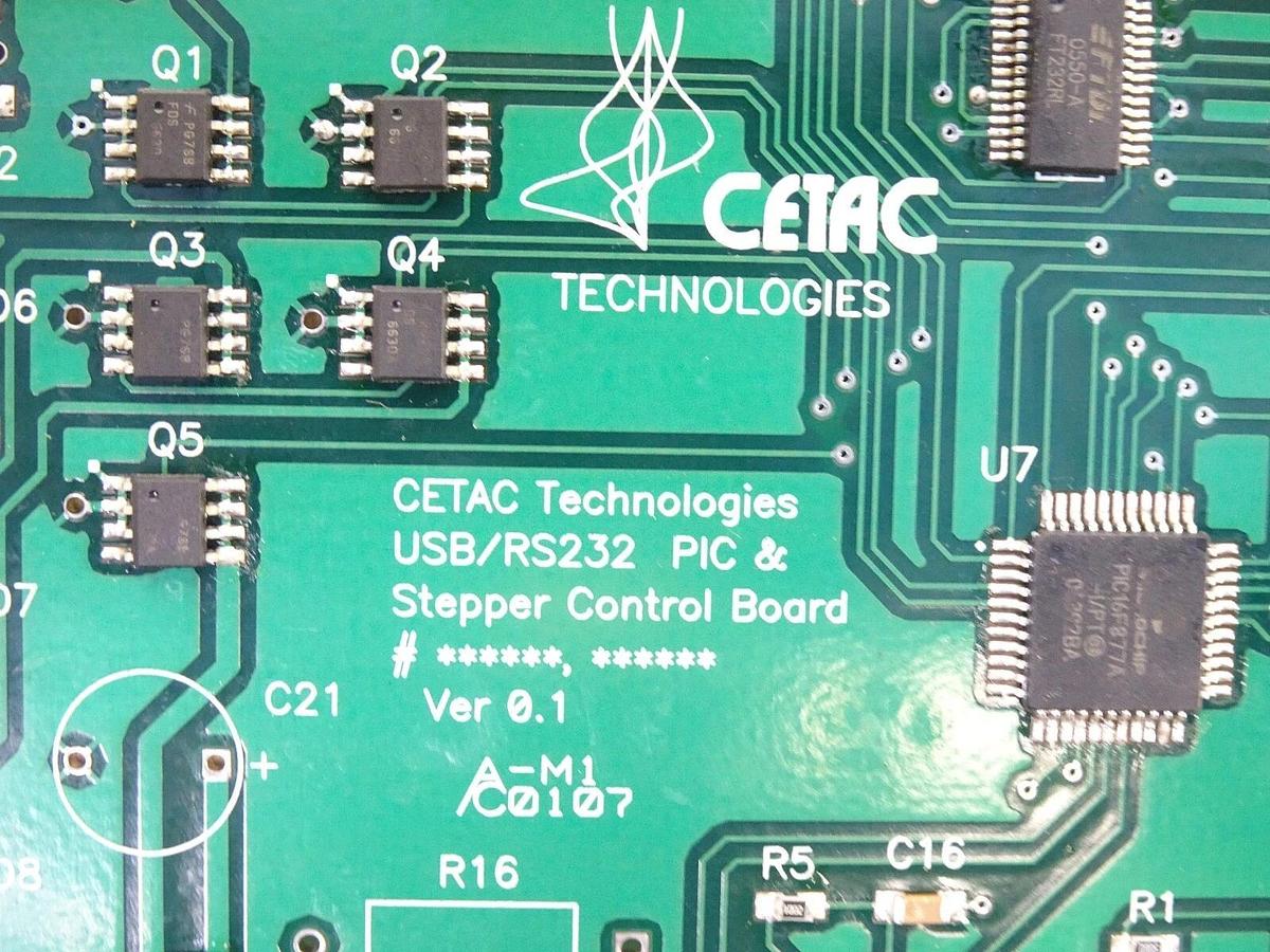 Used Cetac Technologies USB/RS232 PIC & Stepper Control Board