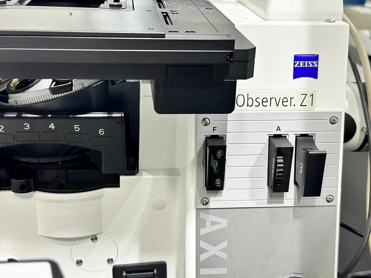 Used Zeiss Observer. Z1 Fluorescence Inverted Microscope, Axioscan SMC 2009, Joystick