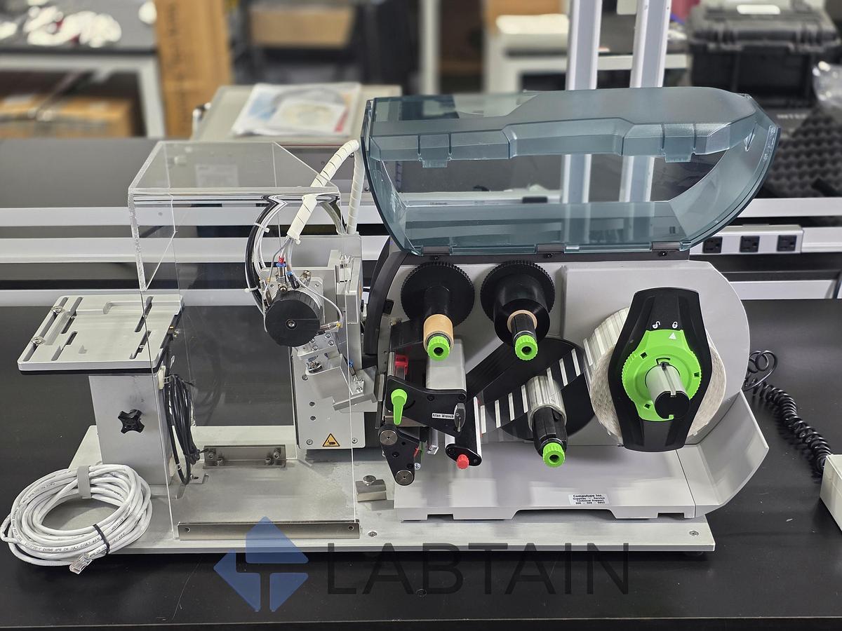 Used CAB SQUIX 4/600P Automated Label Printer System w/ S3200 Pneumatic Applicator Used