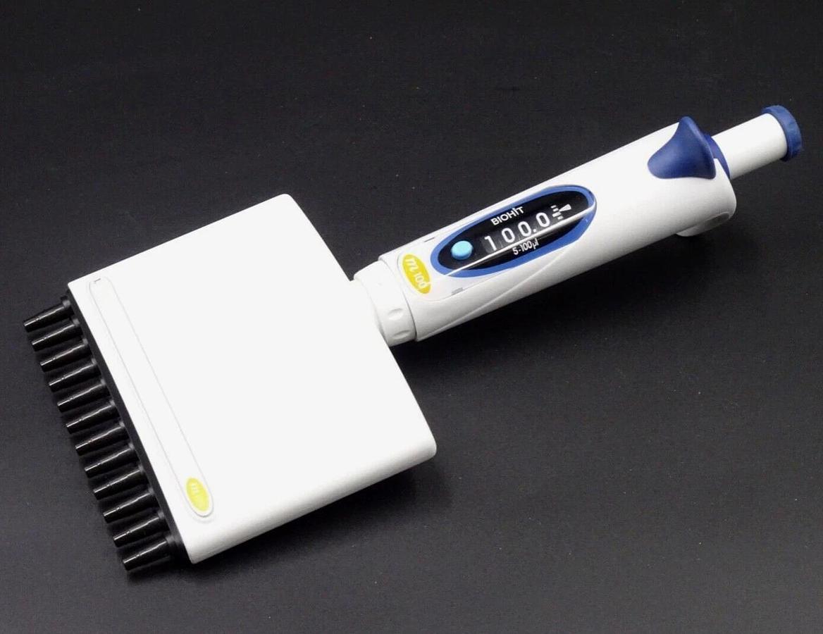Used Sartorius/BIOHIT m100 Manual 12-Channel Pipette | 5-100uL